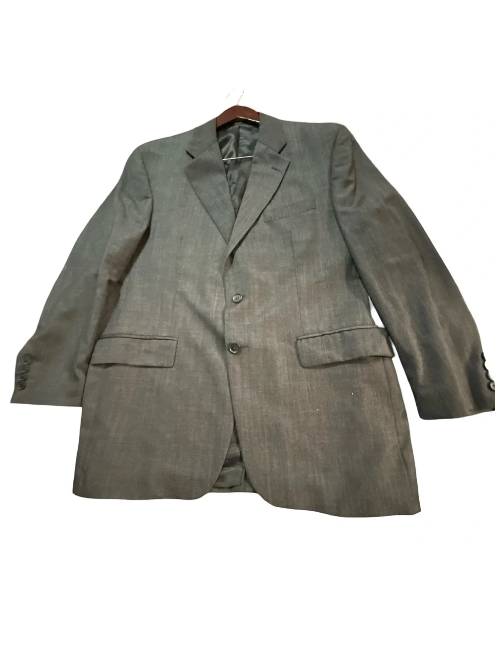 Vintage Chaps Ralph Lauren Wool Cashmere Suit Jacket Blazer Grey Mens 42R
